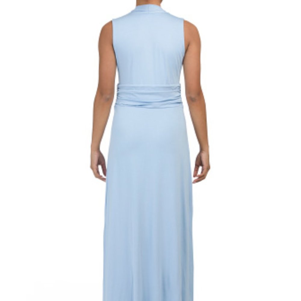 SOLD NWT Vince Camuto V Neck Maxi Dress S MSRP $119 Tonic Water Blue - Picture 2 of 11